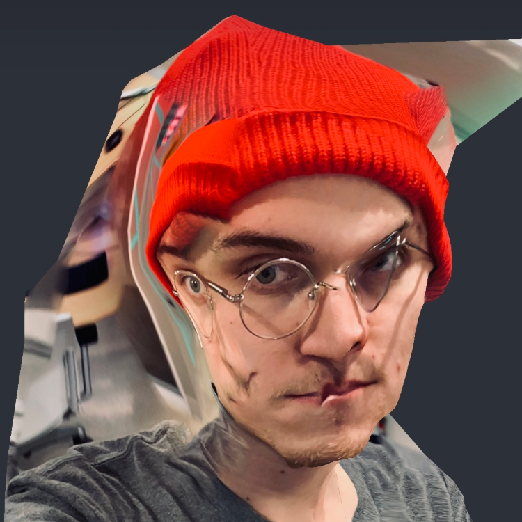 A distorted 'selfie' created with photogrammetry scanning of Craig Moore