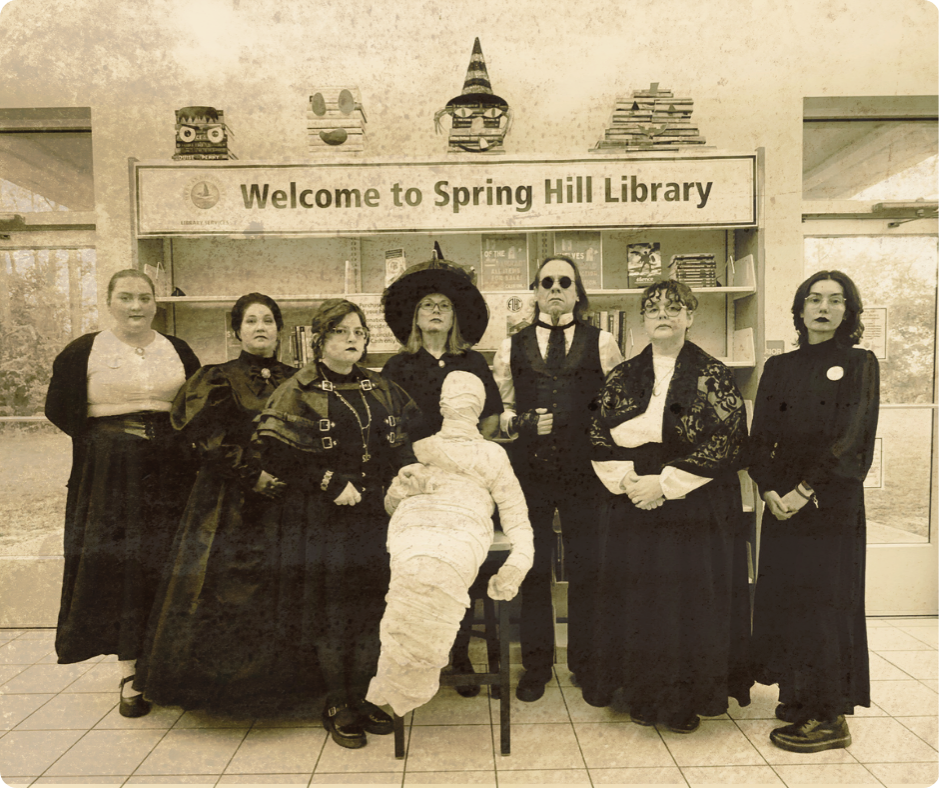 Spring Hill Library group photo, Halloween 2026